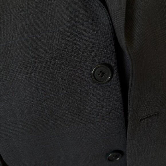 Brooks Brothers 346 Stretch Blazer Men’s 44R Navy Blue Suit Jacket Subtle Plaid - Picture 5 of 15